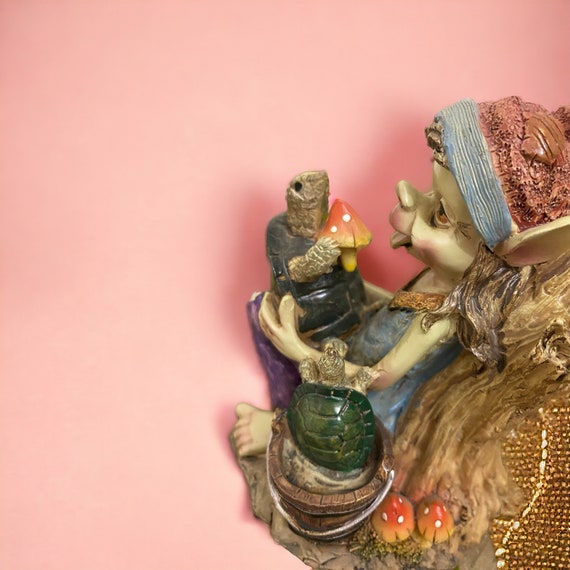 15490 FIGURINE Statuette Fee Elfe Avec Sa Licorne Heroic Fantasy Fata