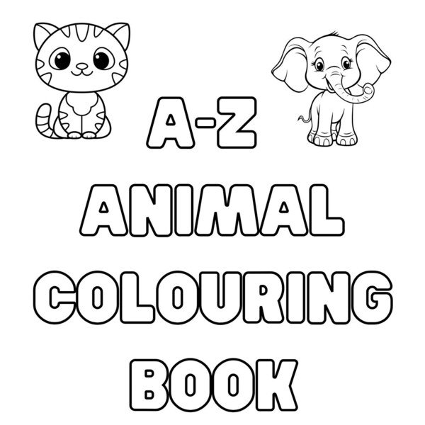 Alphabet A-Z animal colouring book for children/home education/early years learning