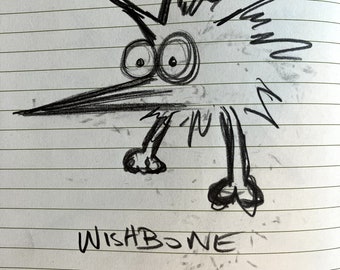 Wishbone Pirate Chicken - Original Sketch - RARE