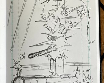 Pirate Chicken Attack - Original Sketch 1/1
