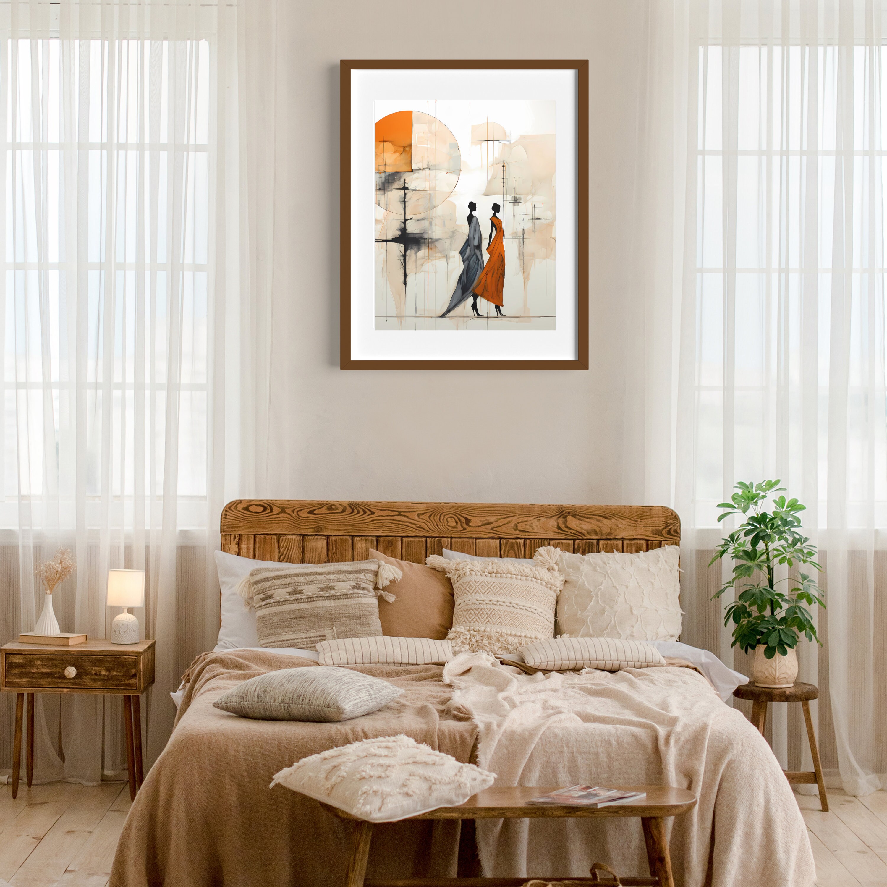 Printable Japandi Japanese Inspired Wall Art, Elegant Abstract Wall Art