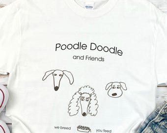 Pudel Doodle T-Shirt: Lustiges Handgezeichnetes Hundedesign