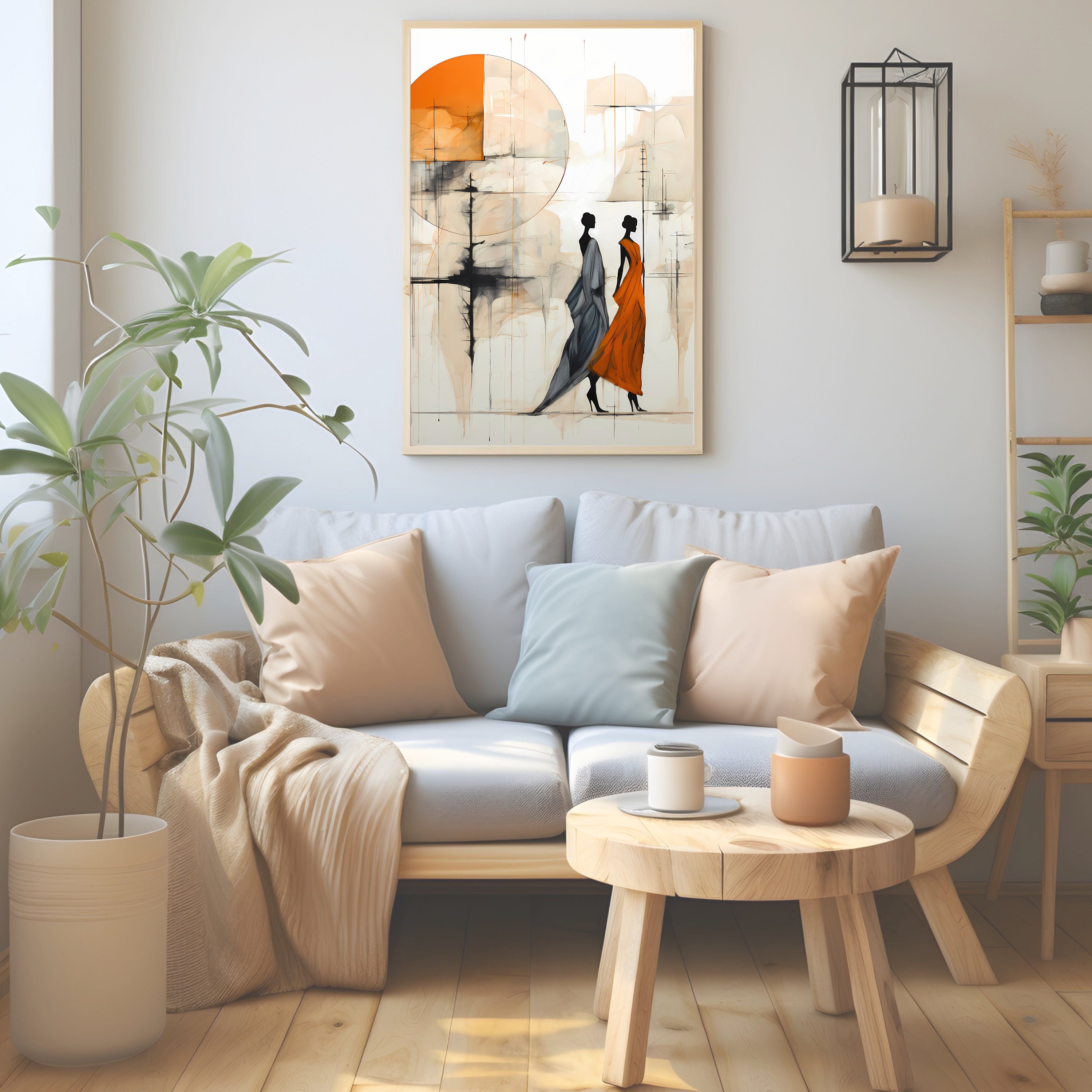 Printable Japandi Japanese Inspired Wall Art, Elegant Abstract Wall Art