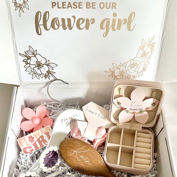 Flower Girl Proposal Box Personalized Invitation Memorable Gift Creative Wedding Hanger Accessory Floral Jewelry Party Favor Petal Patrol