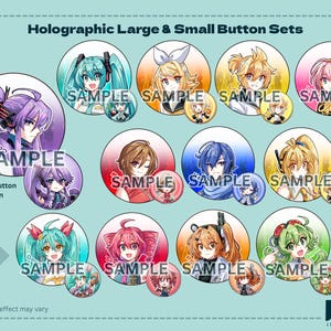 Vocal Synth Holographic Button Sets