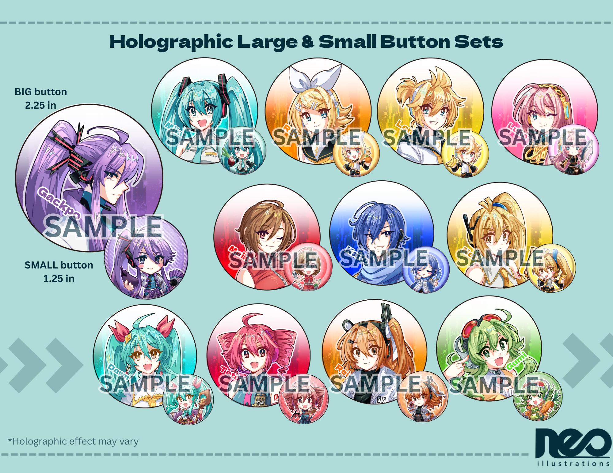 Vocal Synth Holographic Button Sets