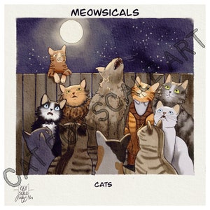 Cats Art Print (Meowsicals) - Geïnspireerd door de muzikale katten