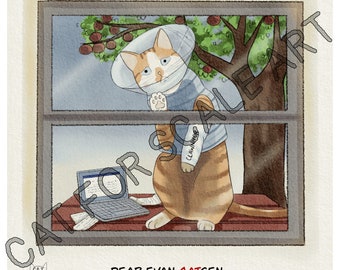Dear Evan Catsen Art Print (Meowsicals) - Inspired by the Musical Dear Evan Hansen