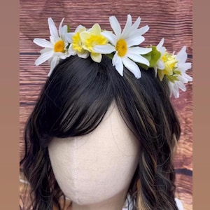 Artificial Flower Crown | Floral | Adjustable | Head Crown Wreath | Bridal Wedding Headband | Boho crown| Princess Crown | Fairy crown