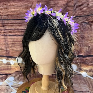 Artificial Flower Crown | Floral | Adjustable | Head Crown Wreath | Bridal Wedding Headband | Boho crown| Princess Crown | Fairy crown