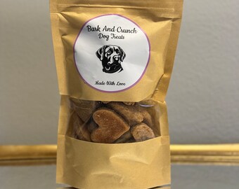 Peanut Butter Apple Dog Treats - Heart Shaped - Grain Free Organic - Dog Gifts