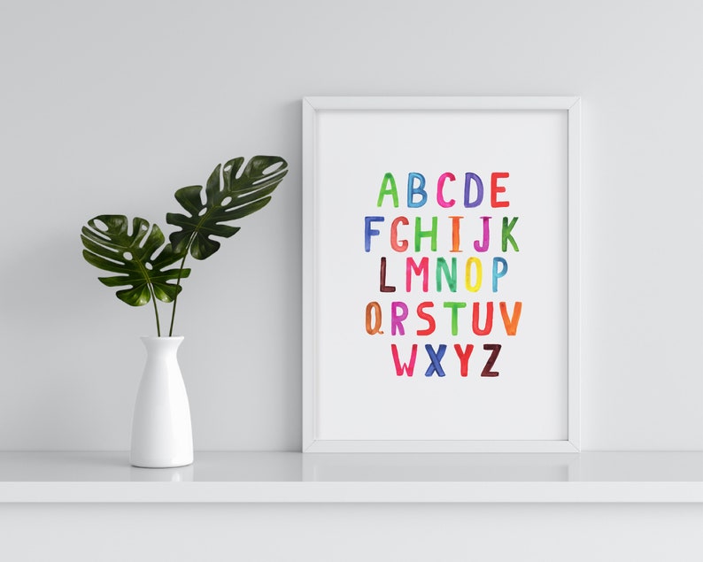 Rainbow Alphabet Poster for Kids, Classroom Educational Posters ...
