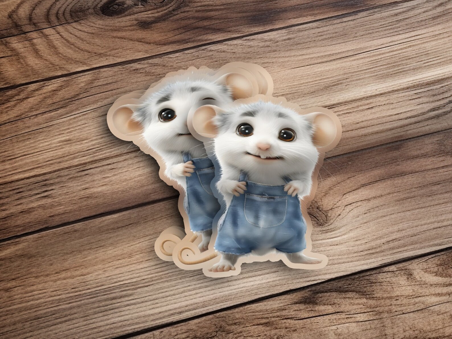 Cute Cartoon Mouse Sticker, Adorable Animal Decal, Kids Room Decor, DIY ...