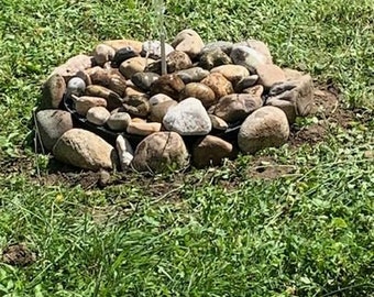 Fountain, fountain, birdbath, Rhine gravel, solar