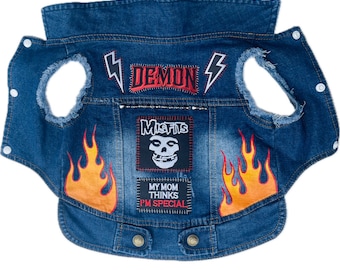 Custom Denim Pet Battle Vest Size X Large