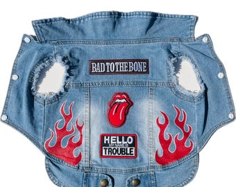Custom Denim Pet Battle Vest Size XX Large