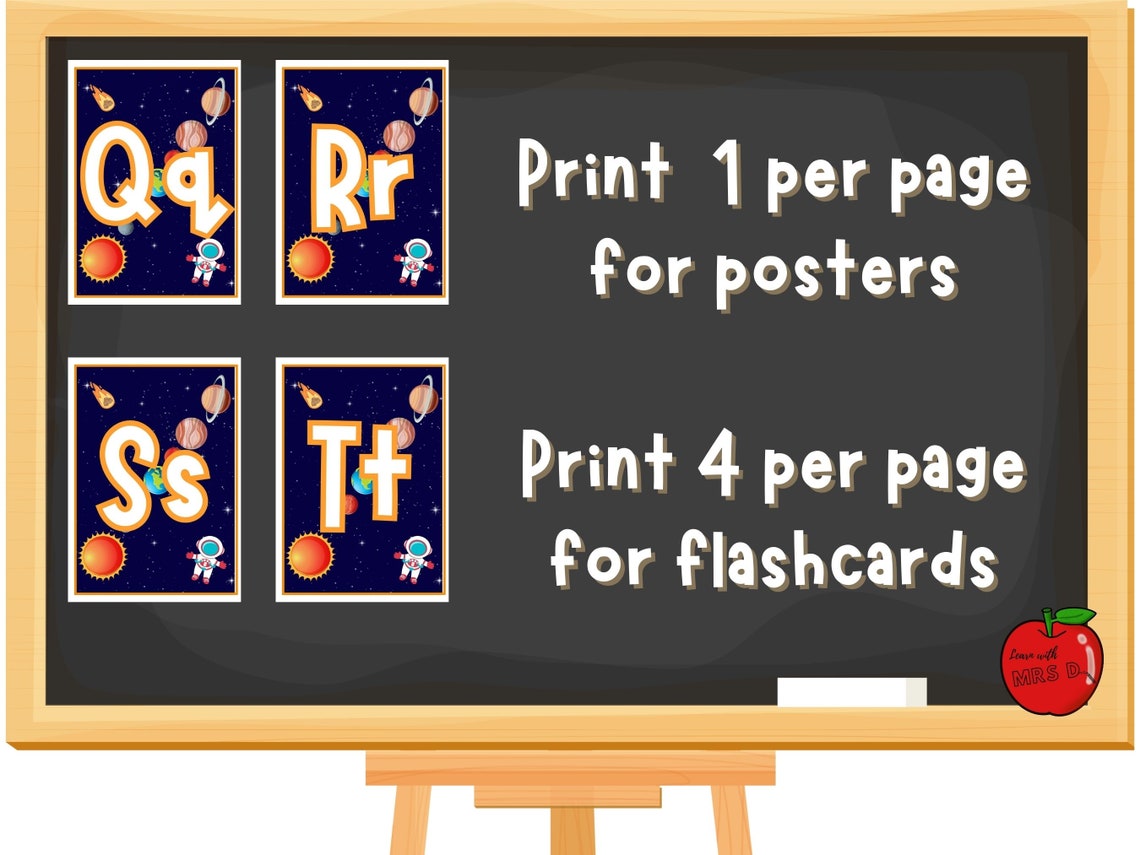 Solar System Alphabet Posters/ Flashcards Digital Download - Etsy