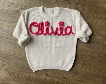 Hand Embroidered Name Jumper for Baby or Child