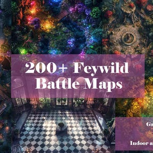 200+ Feywild DnD BattleMap, Pathfinder, Dungeons and Dragons, Feywild, Witchlight, Hag Hut, Enchanted Forest,... Utskrivbar och VTT-klar