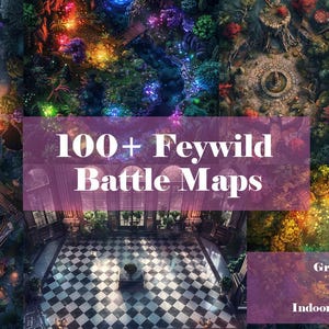 100+ Feywild DnD BattleMap, Pathfinder, Pen and Paper, Feywild, Indoor and Outdoor Feywild,, Hag Hut, Enchanted Forest, Fey Springs, ...
