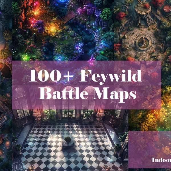 100+ Feywild DnD BattleMap, Pathfinder, Pen and Paper, Feywild, Indoor and Outdoor Feywild,, Hag Hut, Enchanted Forest, Fey Springs, ...