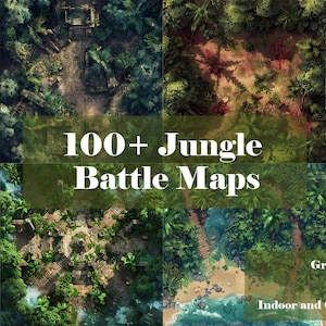 100+ Jungle DnD BattleMap, Pathfinder, Dungeons and Dragons, Jungle, Tempel, Azteekse Tempel, Waterval, Bronnen - Afdrukbaar en VTT-klaar