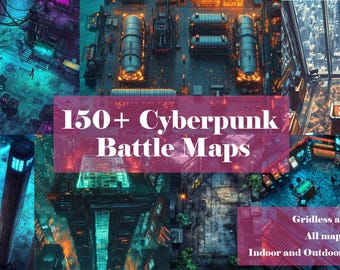 150+ Nightcity BattleMaps, Shadowrun, Cyberpunk, Pen and Paper, Casino, Skyscraper, Harbor, Labs, Slums, ... Printable and VTT-Ready