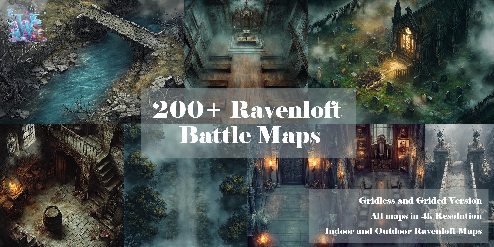 200+ Ravenloft DnD BattleMap, Pathfinder, Dungeons and Dragons, Ravenloft, Strahd, Graveyards, Svalich Road,... Printable and VTT-Ready
