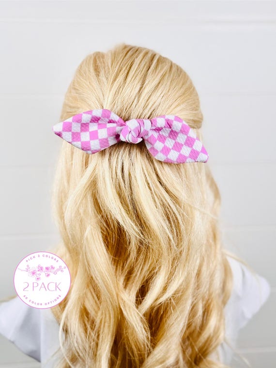 French Hair Barrettes with Large Bow Accents - Pick 2 Colors!