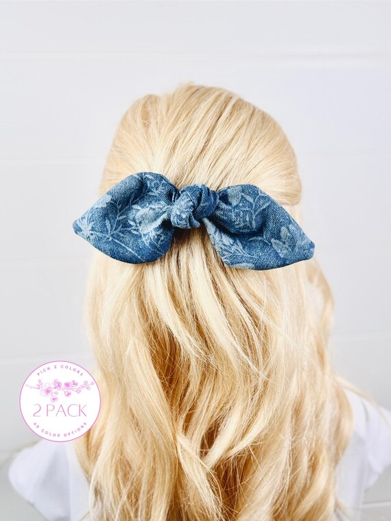 French Hair Barrettes with Extra Large Bow Accents - Pick 2 Colors!