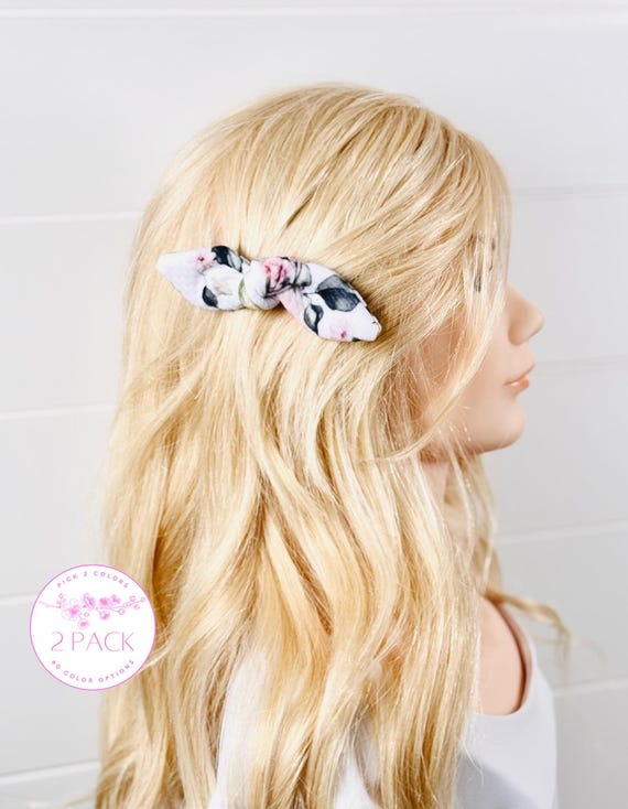 Adult Alligator Hair Clips with Small Bow Accents - Pick 2 Colors!