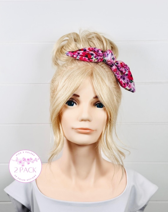 Adult Hair Ties with Extra Large Bow Accents - Pick 2 Colors!