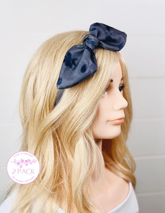 Skinny Headbands with Extra Large Bow Accents - Pick 2 Colors!