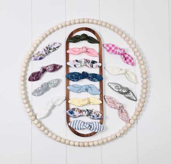 Mini French Hair Barrettes with Small Bow Accents - 60 Color Options!