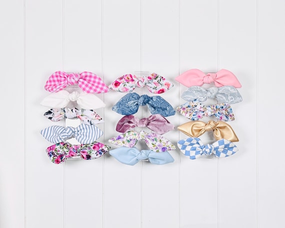 French Hair Barrettes with Extra Large Bow Accents - 60 Color Options!