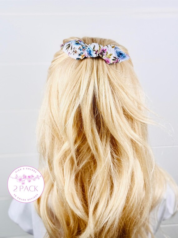 Mini French Hair Barrettes with Small Bow Accents - Pick 2 Colors!