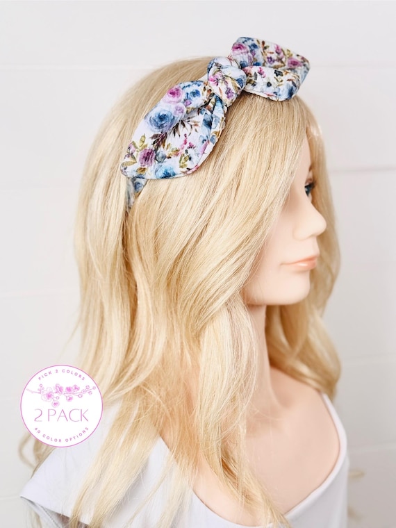 Wide Retro Headbands with Extra Large Bow Accents - Pick 2 Colors!