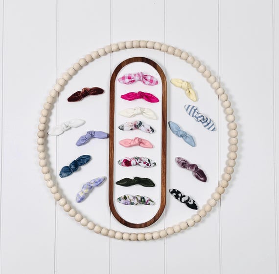 Mini French Hair Barrettes with Extra Small Bow Accents - 60 Color Options!