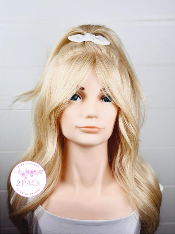 Mini Hair Ties with Extra Small Bow Accents - Pick 2 Colors!