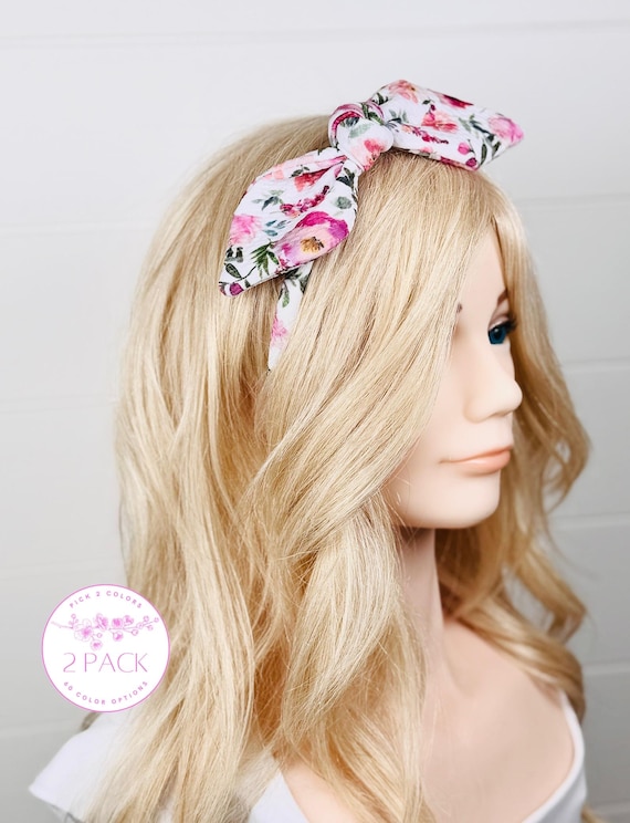 Skinny Headbands with Large Bow Accents - Pick 2 Colors!