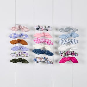 French Hair Barrettes with Small Bow Accents - 60 Color Options!