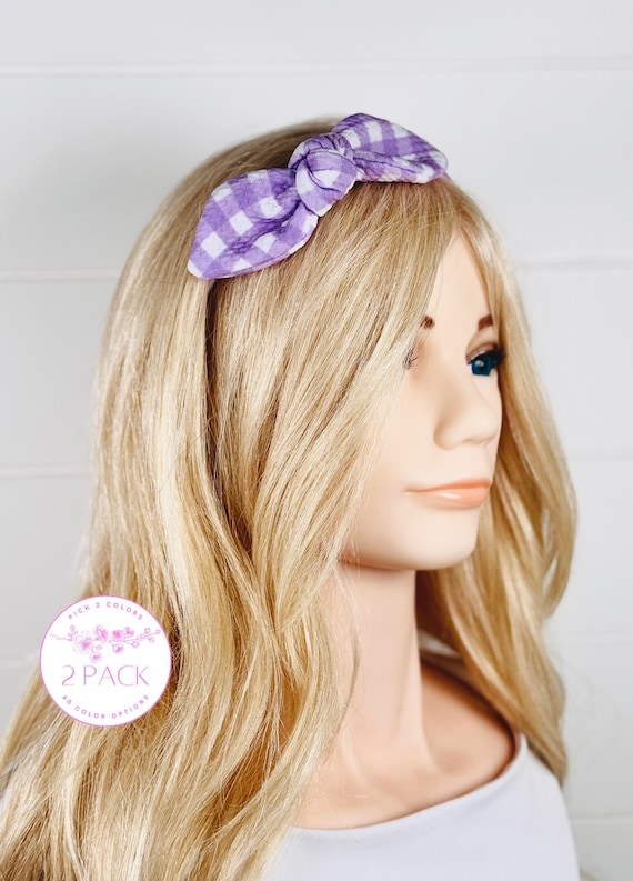 Skinny Headbands with Medium Bow Accents - Pick 2 Colors!