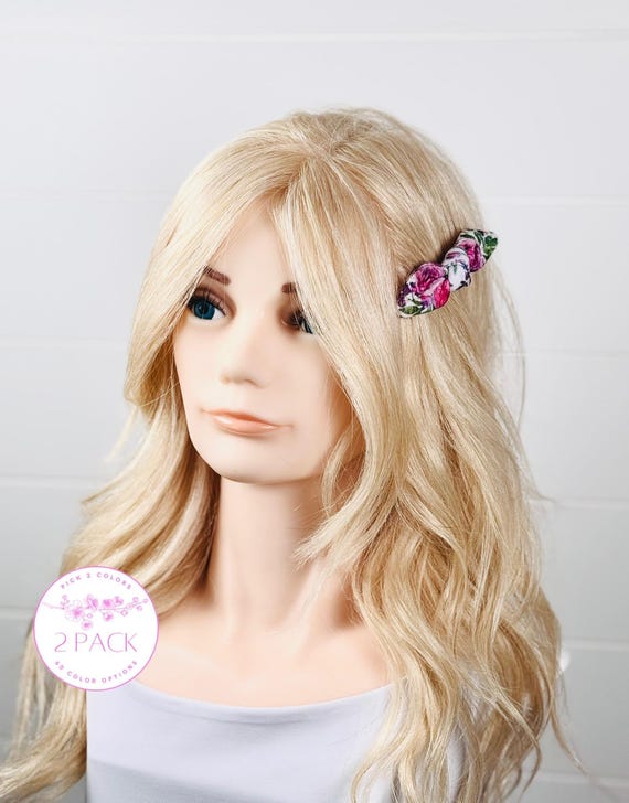 Mini Alligator Hair Clips with Extra Small Bow Accents - Pick 2 Colors!