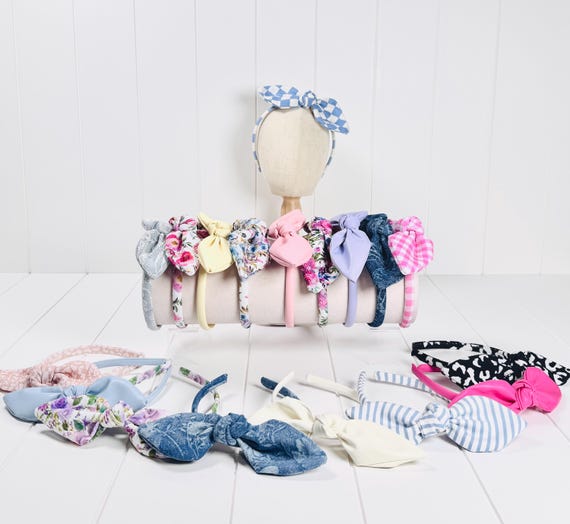 Customizable Baby & Toddler Headbands with Extra Large Bow Accents - 60 Color Options!