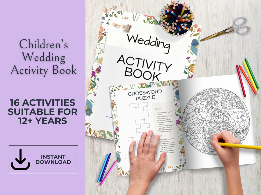 Children's Wedding Activity Book, Children's Activity Book, Coloring ...