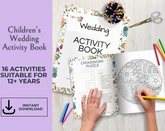 Livre d'activités de mariage pour enfants, Livre d'activités pour enfants, Livre de coloriage, Activités de mariage pour enfants, Enfants occupés