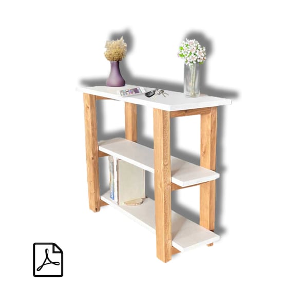 DIY Narrow Side table Plan, Entry Table build Plan, wooden shoe rack plan, Multipurpose shelf, Simple Easy DIY Build download
