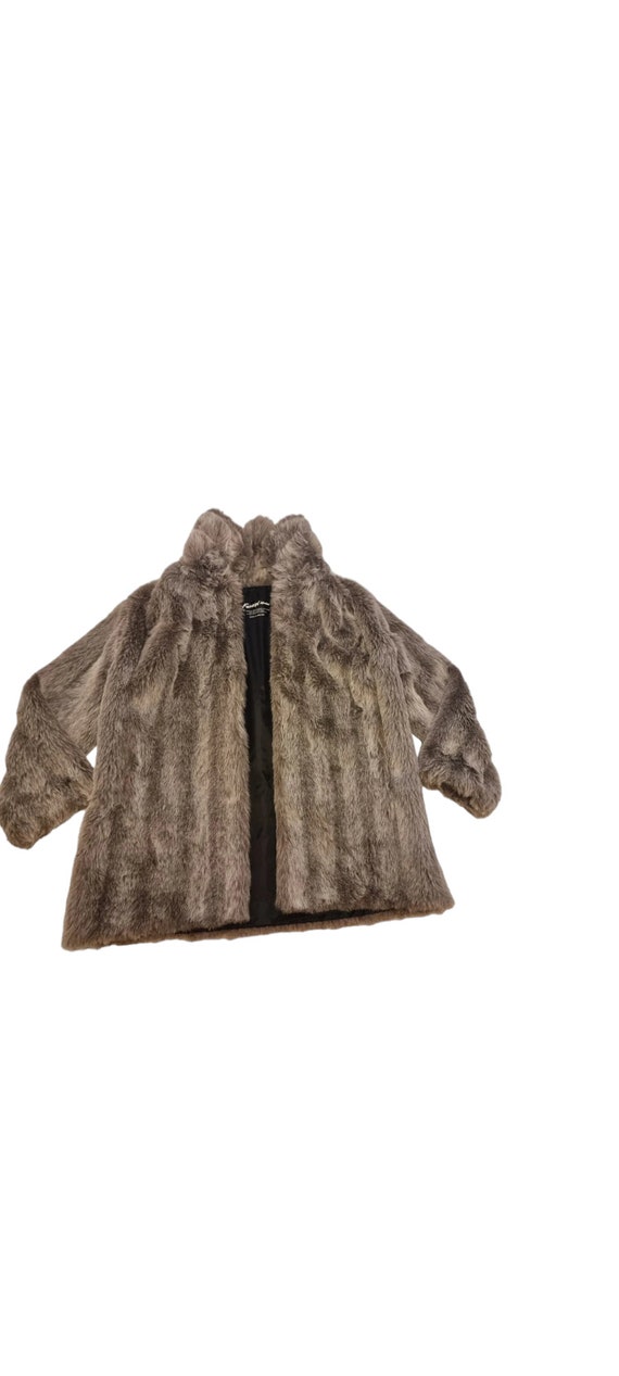 Vintage Furnyl Model Stylish  Faux Fur  Mink Grey 