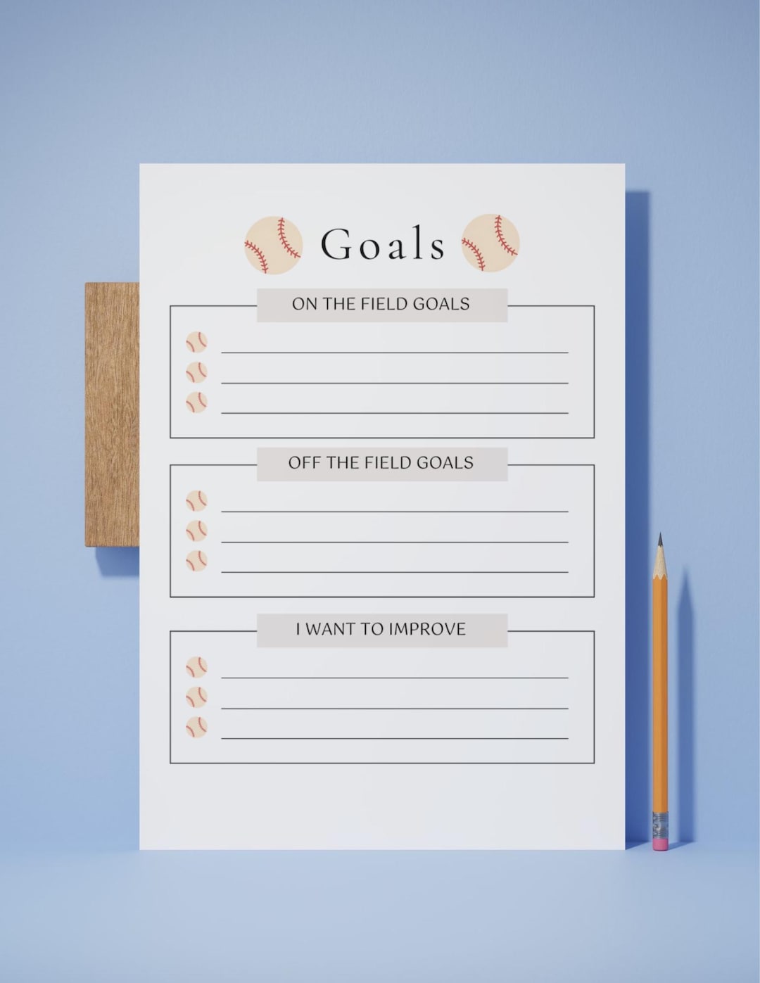 Baseball Goal Example Baseball Goals Tracker | on and off Field Goals | Printable & Digital ...