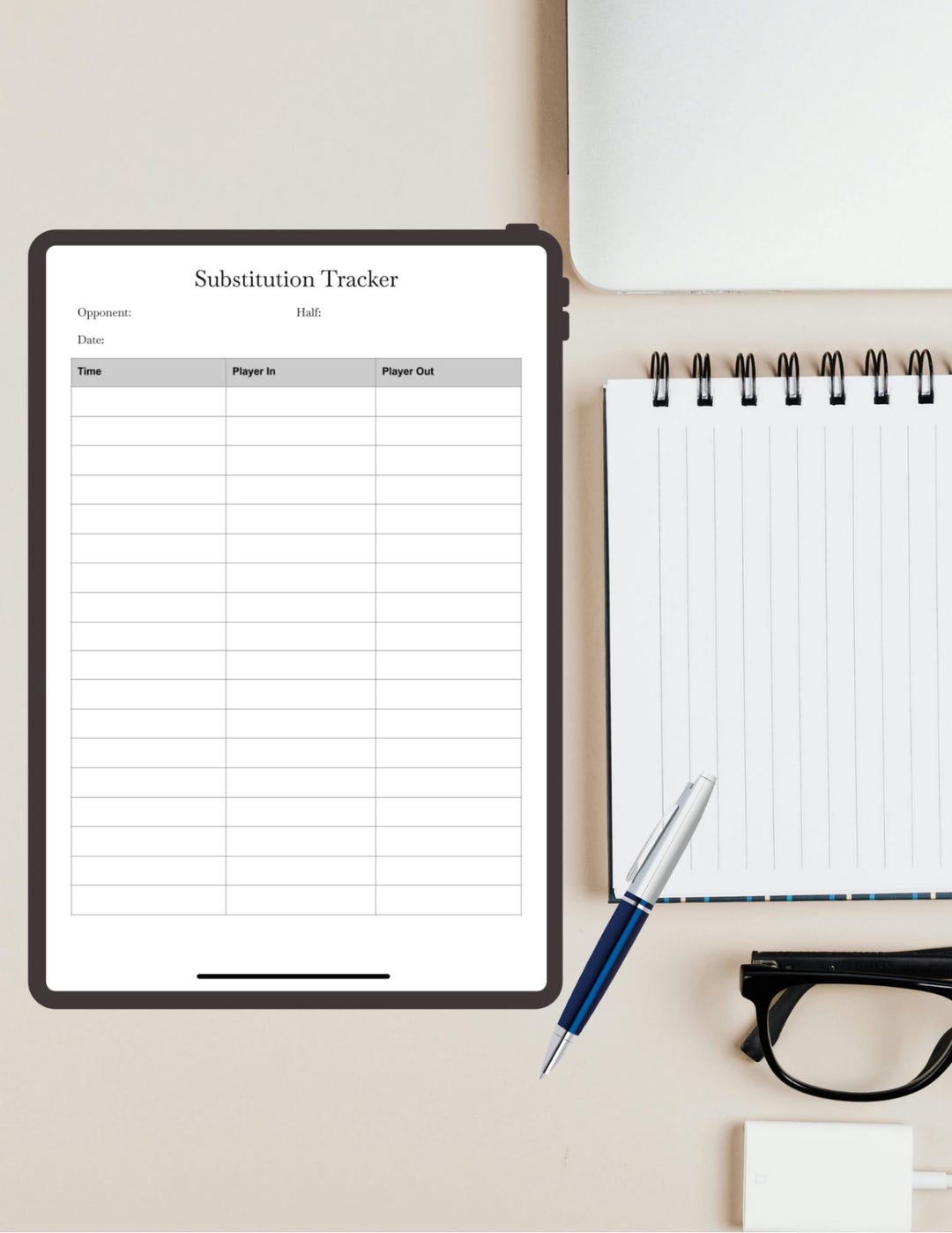 Editable Substitution Tracker | Google Sheets | Game Sub Sheet ...